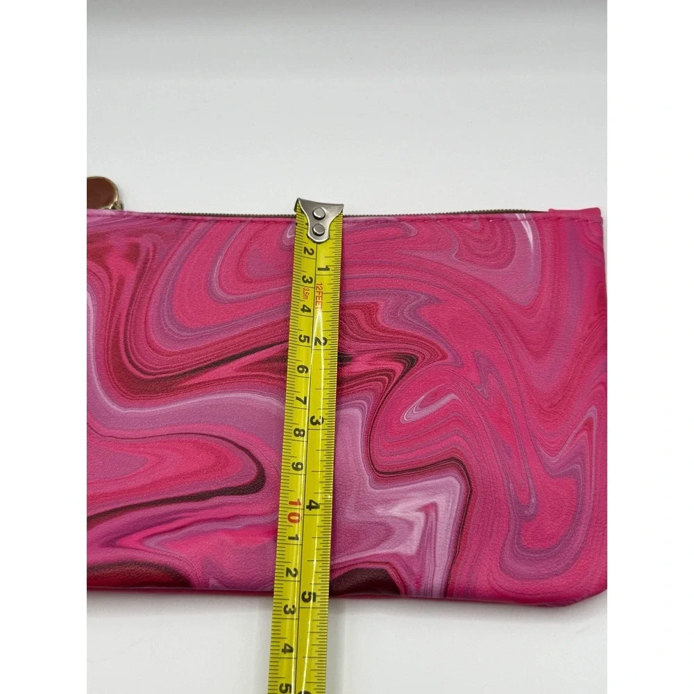Ipsy Pink Marble Makeup Bag Self-Love Is The Best Love Heart Zipper Pouch Pinks